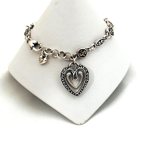 Brighton Ellington Silver Tone Heart Bracelet - Picture 1 of 11